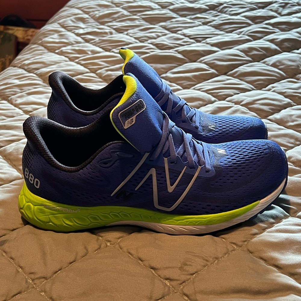 New Balance Blue & Neon Green Running Sneakers